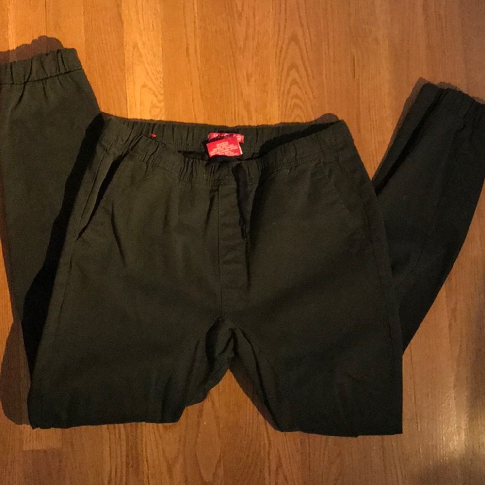 Dark green chino joggers